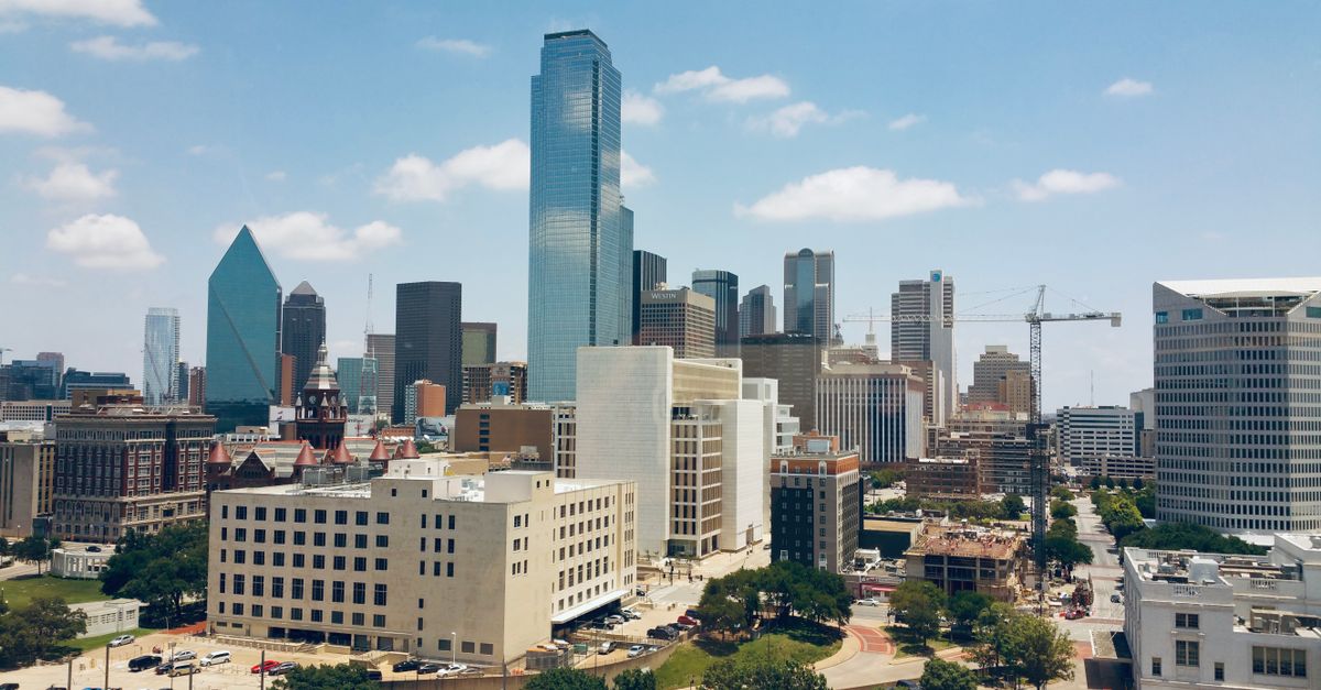 Dallas, Texas skyline, home to one of the largest public Montessori magnet networks of any US school district