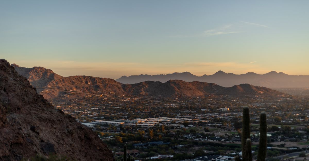 Phoenix, Arizona desert cityscape, where charter law and school-choice funding shape access to Montessori education