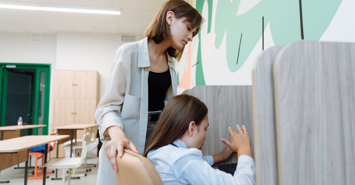 An inclusive Montessori classroom with children of different abilities working independently with hands-on materials