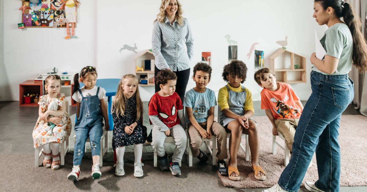 Children working independently with materials in a private Montessori school classroom